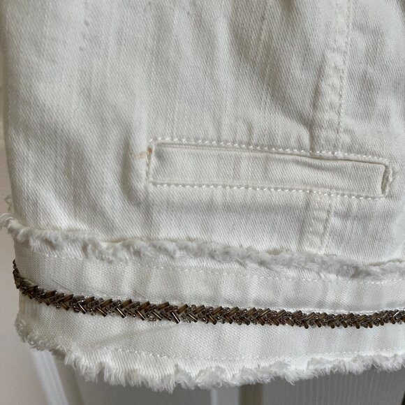 Marc Aurel White Denim Jacket with beaded and gosse detail - size 38 / medium - Picture 15 of 15